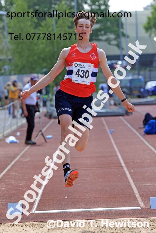Mens Under-17s Long Jump, 2024 North Eastern Track and Field Champs., Middlesbrough.  Photo: David T. Hewitson/Sports for All Pics